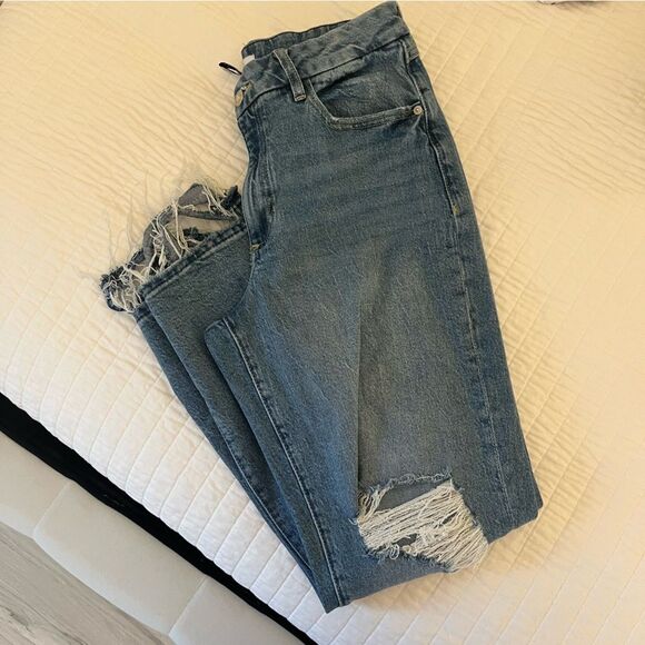 Forever 21 Distressed Blue Boyfriend Jeans - Picture 6 of 10
